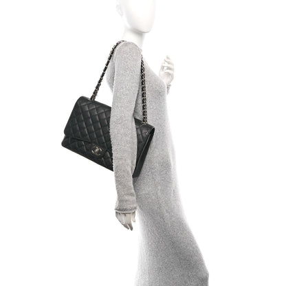 Caviar Quilted Maxi Double Flap Black