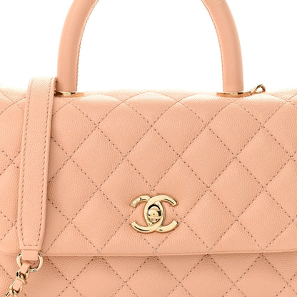 Caviar Quilted Mini Coco Handle Flap Light Pink