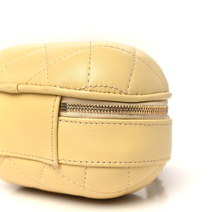 Lambskin Quilted CC Bubble Vanity Case With Chain Light Yellow
