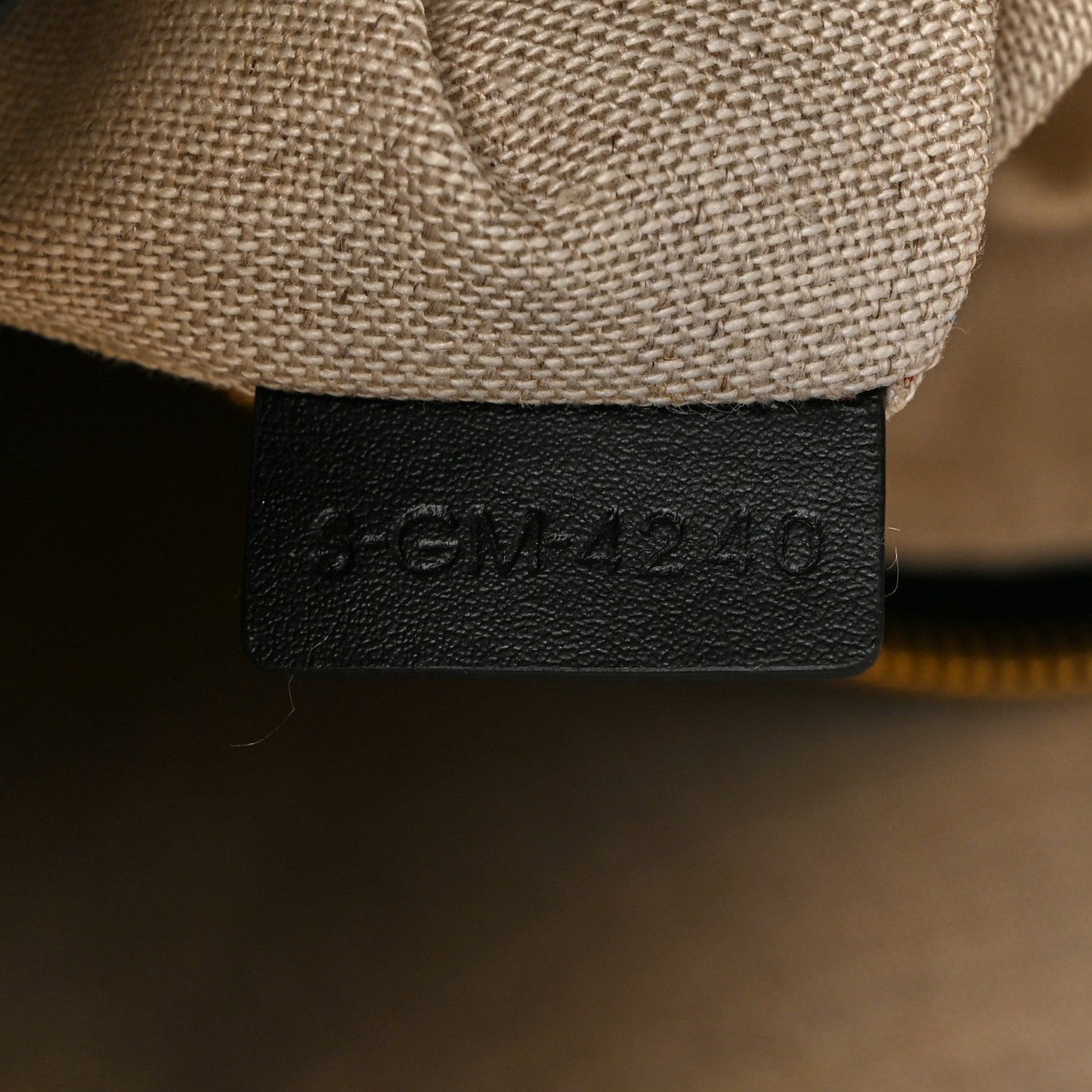 Canvas Calfskin Triomphe Embroidered Horizontal Cabas Black