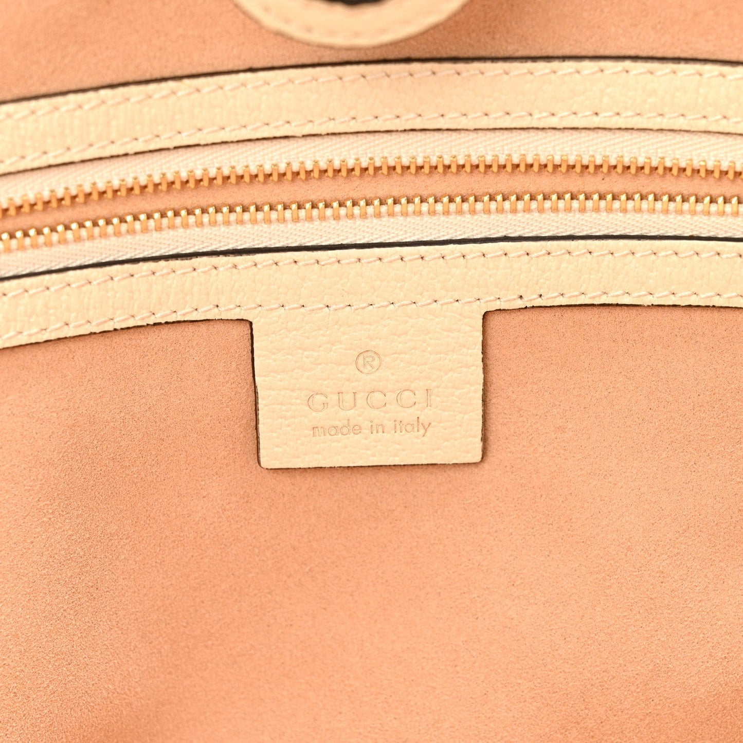 GG Supreme Monogram Textured Dollar Calfskin Web Medium Ophidia Shopping Tote Beige Ebony Mystic White