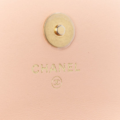 Lambskin Quilted Chanel 19 Clutch With Chain Light Orange