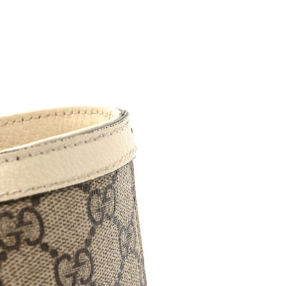 GG Supreme Monogram Textured Dollar Calfskin Web Medium Ophidia Shopping Tote Beige Ebony Mystic White