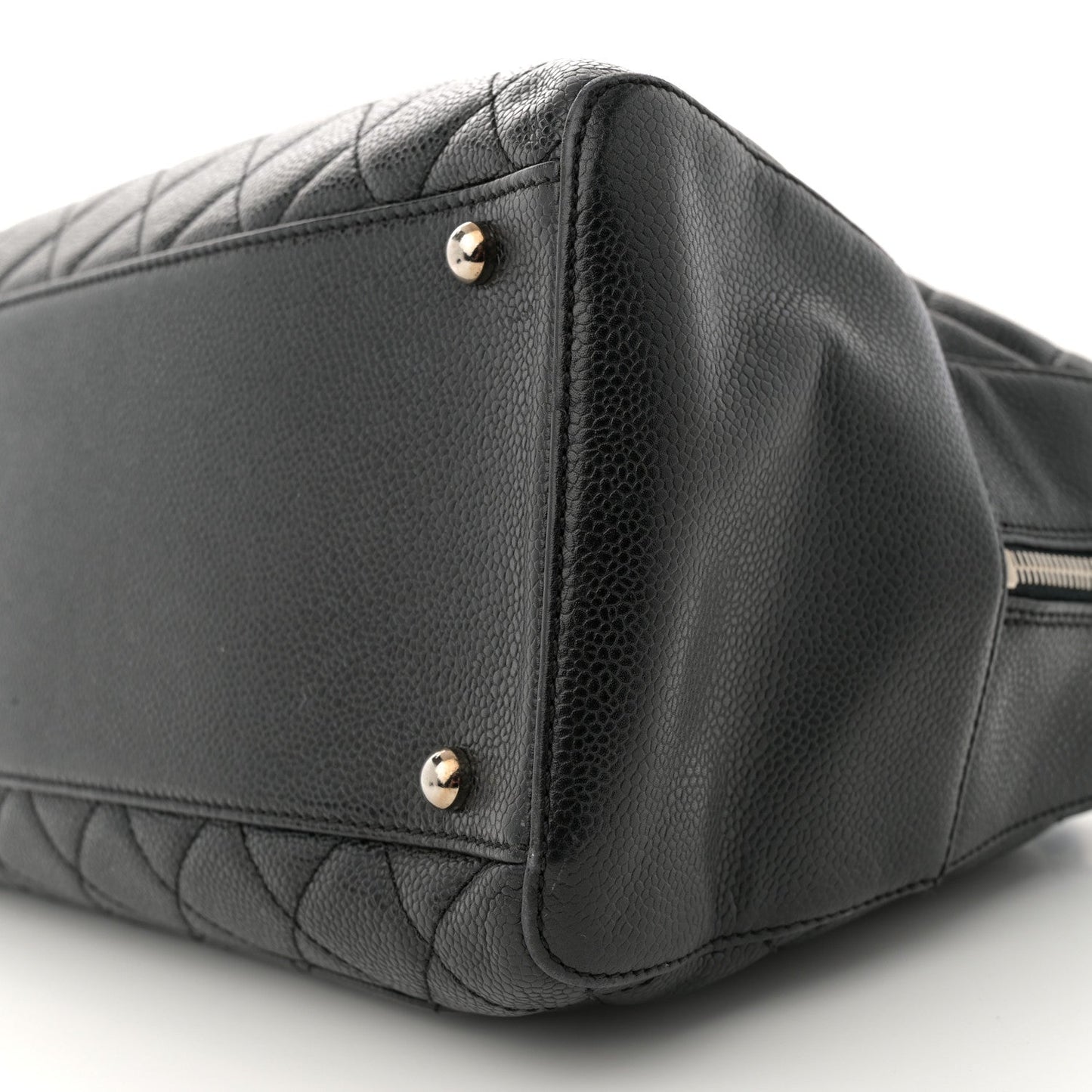 Caviar Quilted Bowler Black