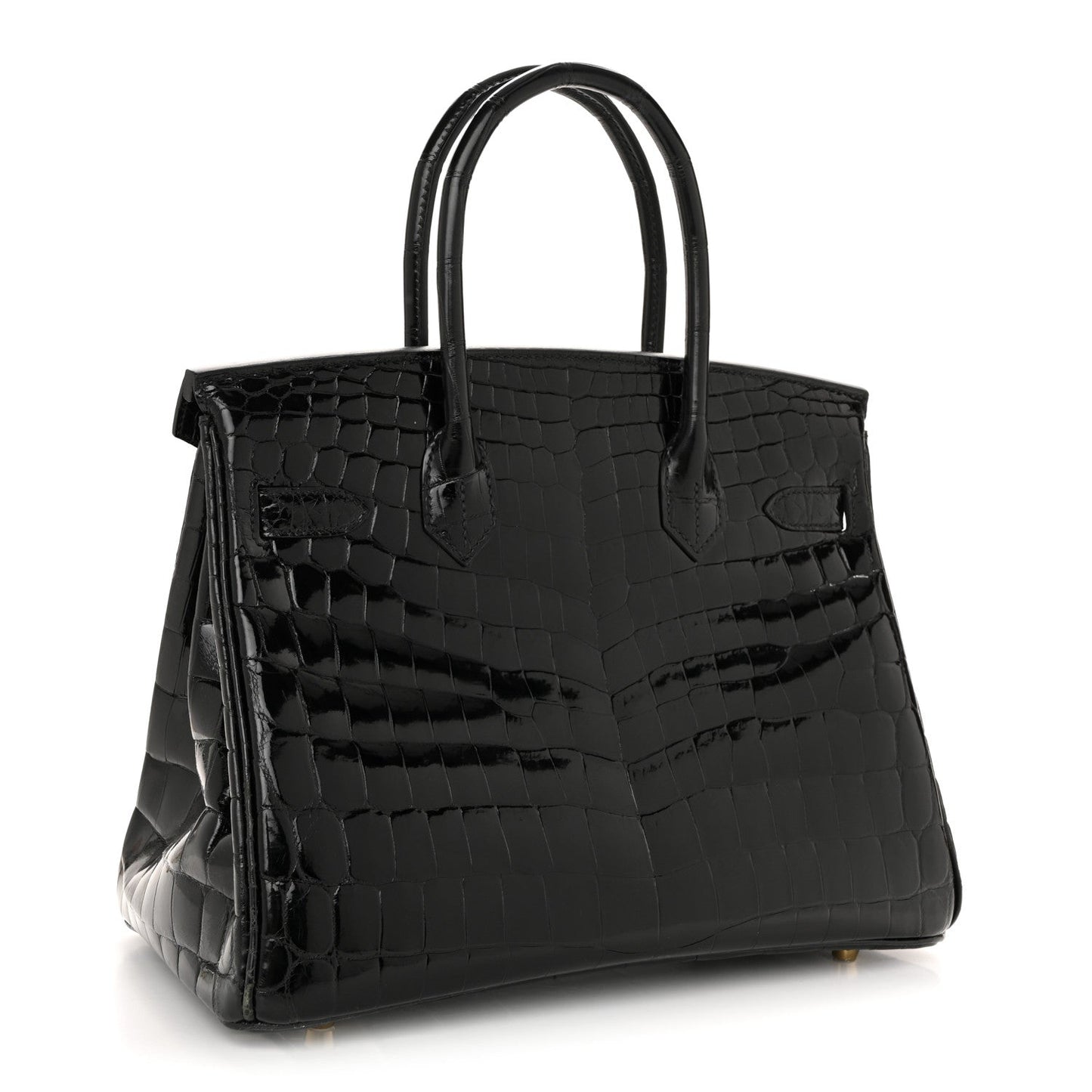Shiny Niloticus Crocodile Birkin 30 Black