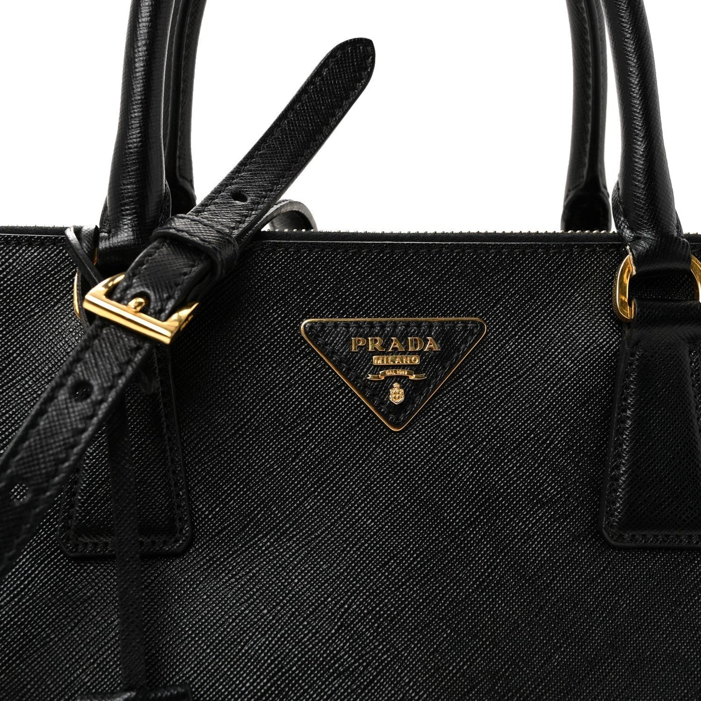 Saffiano Medium Galleria Double Zip Tote Black