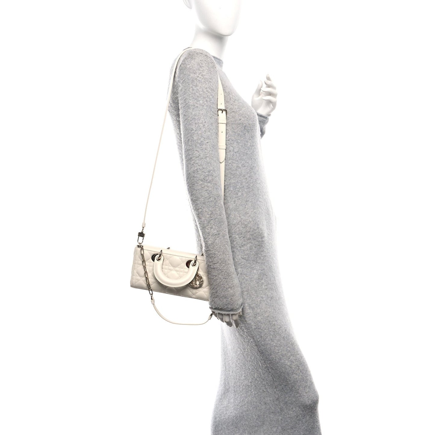 Lambskin Cannage Small Lady D-Joy Latte