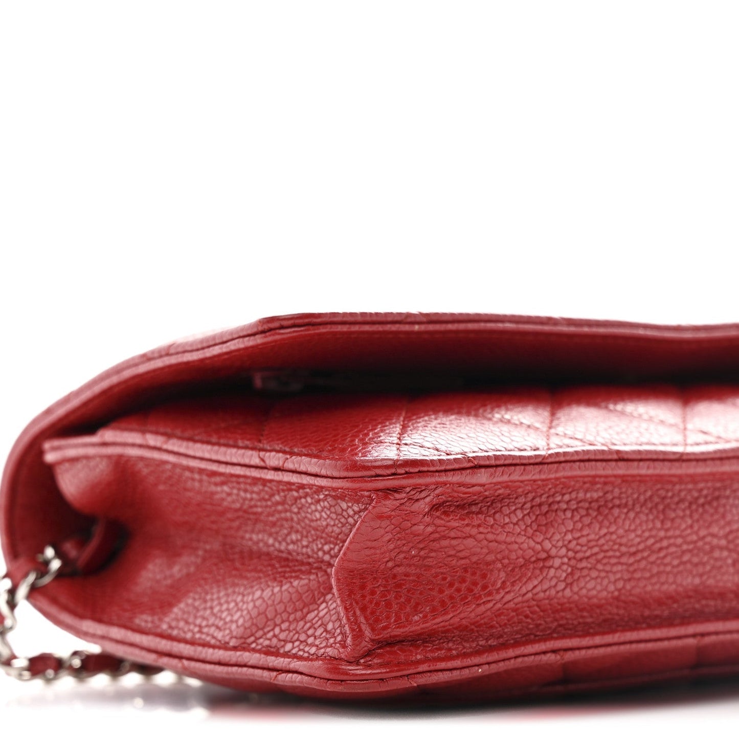 Caviar Quilted Wallet on Chain WOC Red