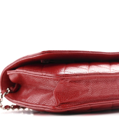 Caviar Quilted Wallet on Chain WOC Red