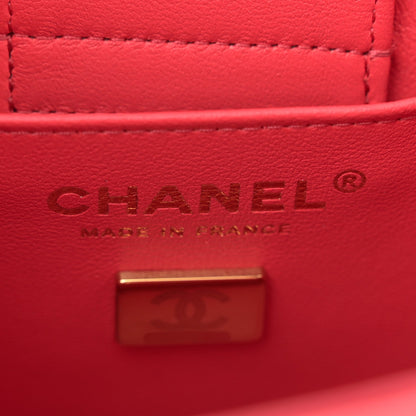 Caviar Quilted Mini Bucket Bag Dark Pink