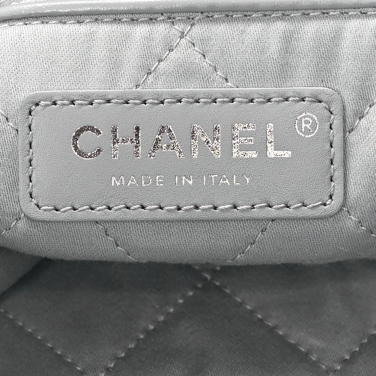 Metallic Calfskin Quilted Small Chanel 22 Silver
