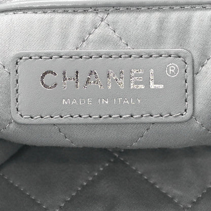 Metallic Calfskin Quilted Small Chanel 22 Silver