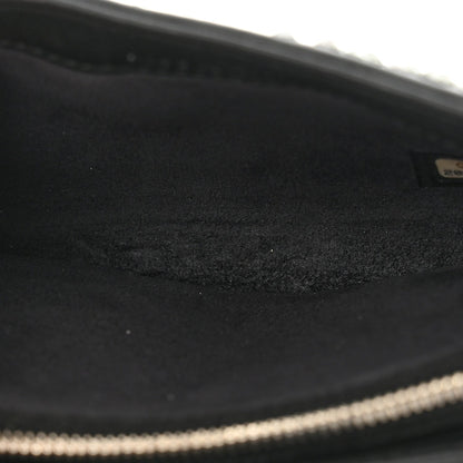 Calfskin Strass Studded Mini Phone Holder Clutch Black
