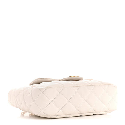 Caviar Quilted Small Wavy CC Hobo White