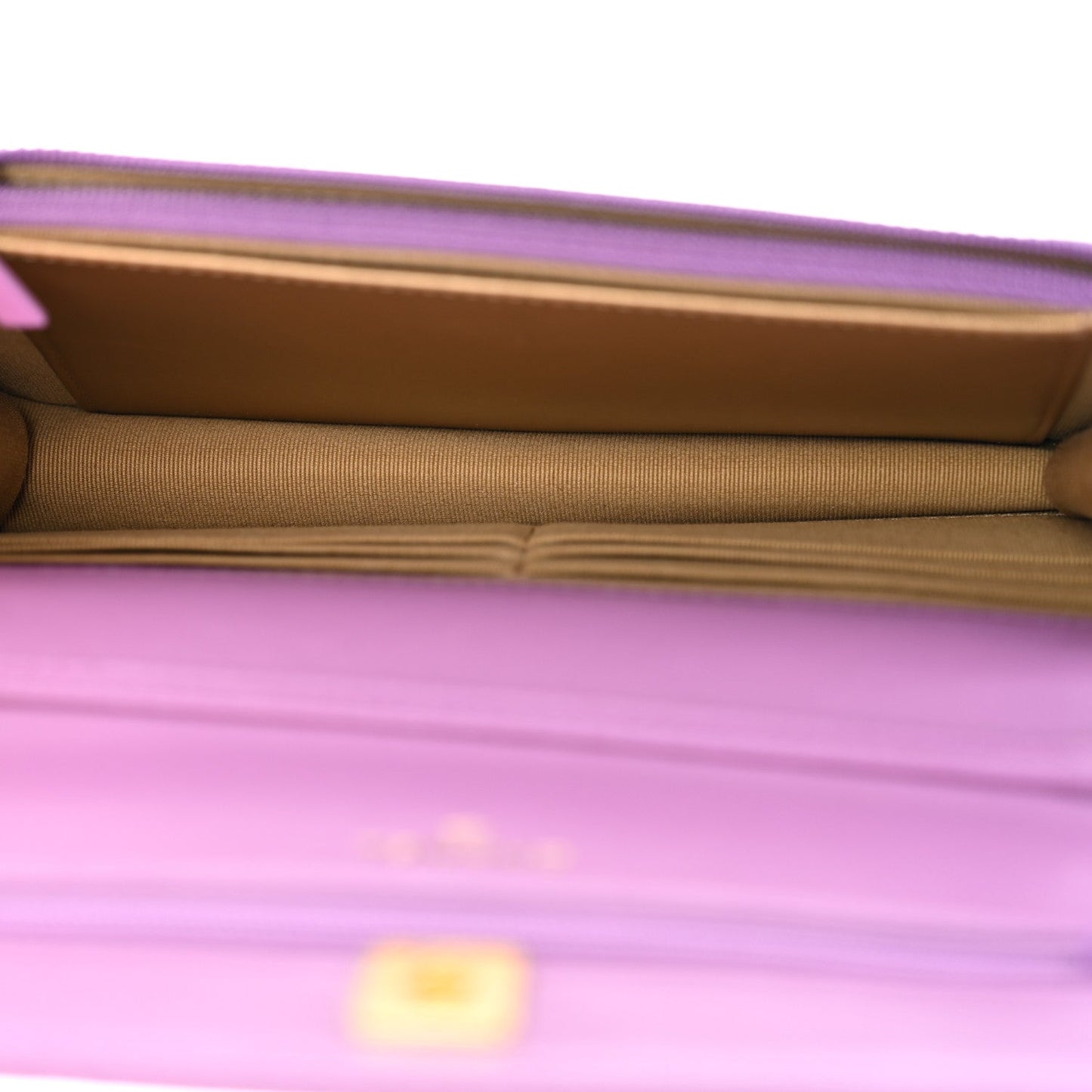 Lambskin Quilted CC Pearl Crush Wallet on Chain WOC Purple