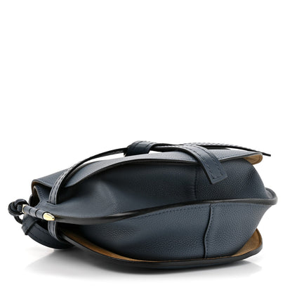 Grained Calfskin Small Gate Crossbody Bag Steel Blue