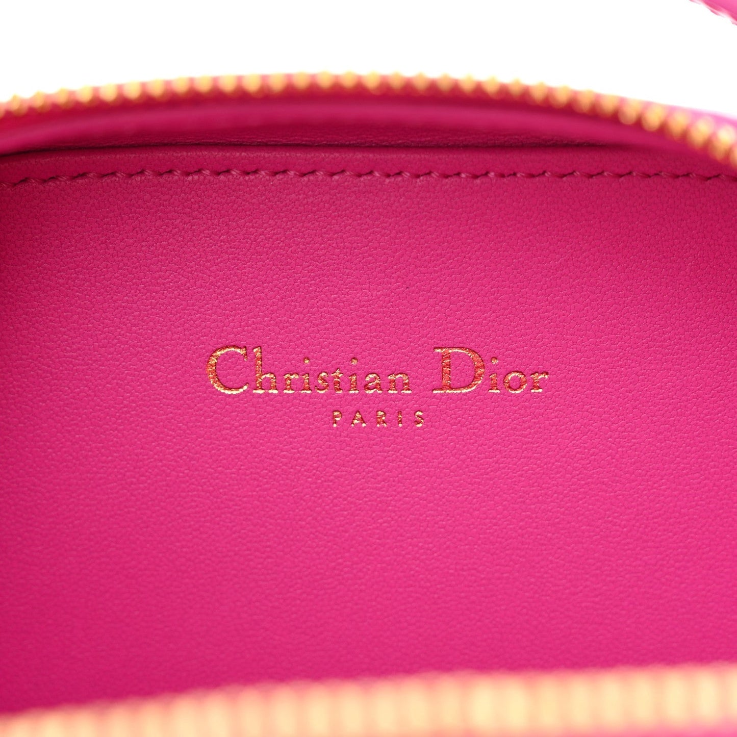 Calfskin CD Signature Oval Crossbody Camera Bag Rani Pink
