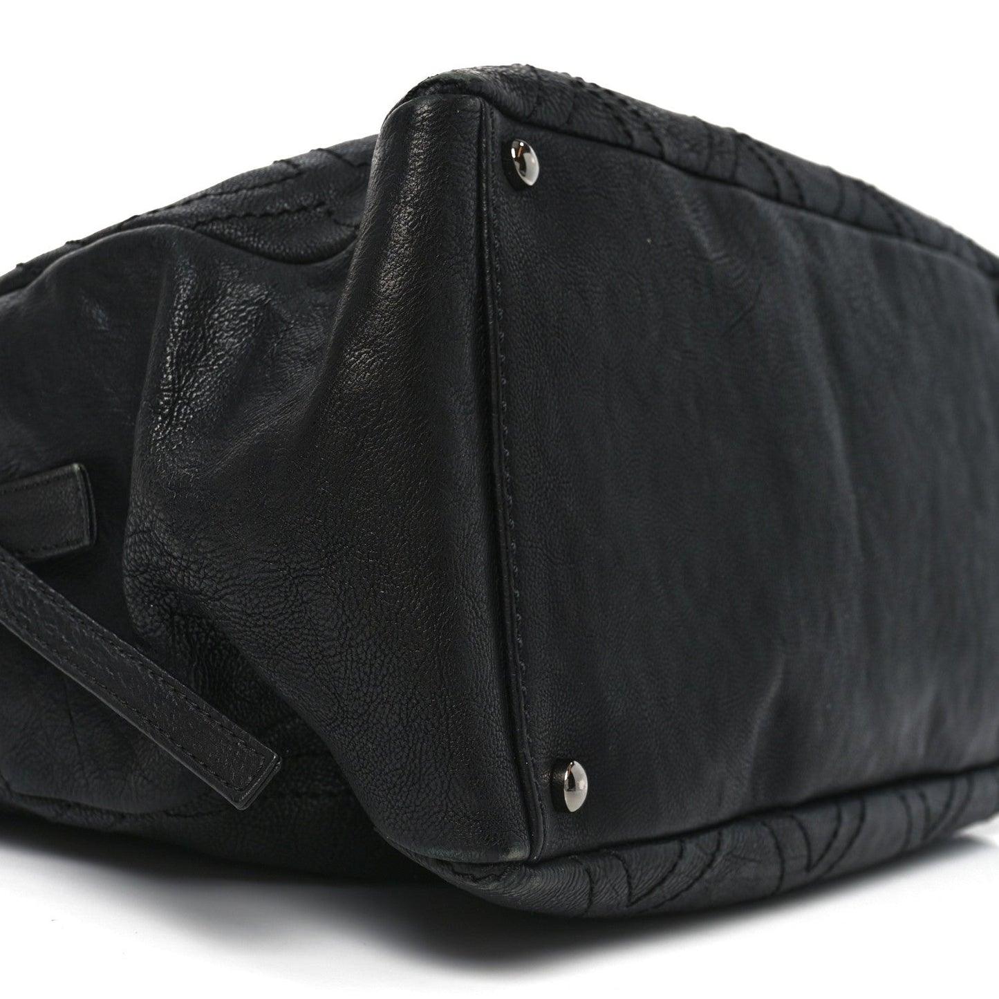 Calfskin Large Diamond Stitch Tote Black