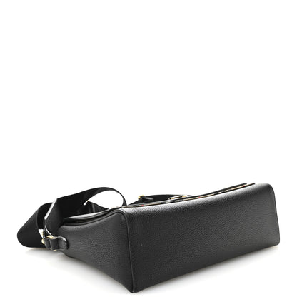 Coated Canvas Calfskin Vintage Check Medium Note Crossbody Bag Black