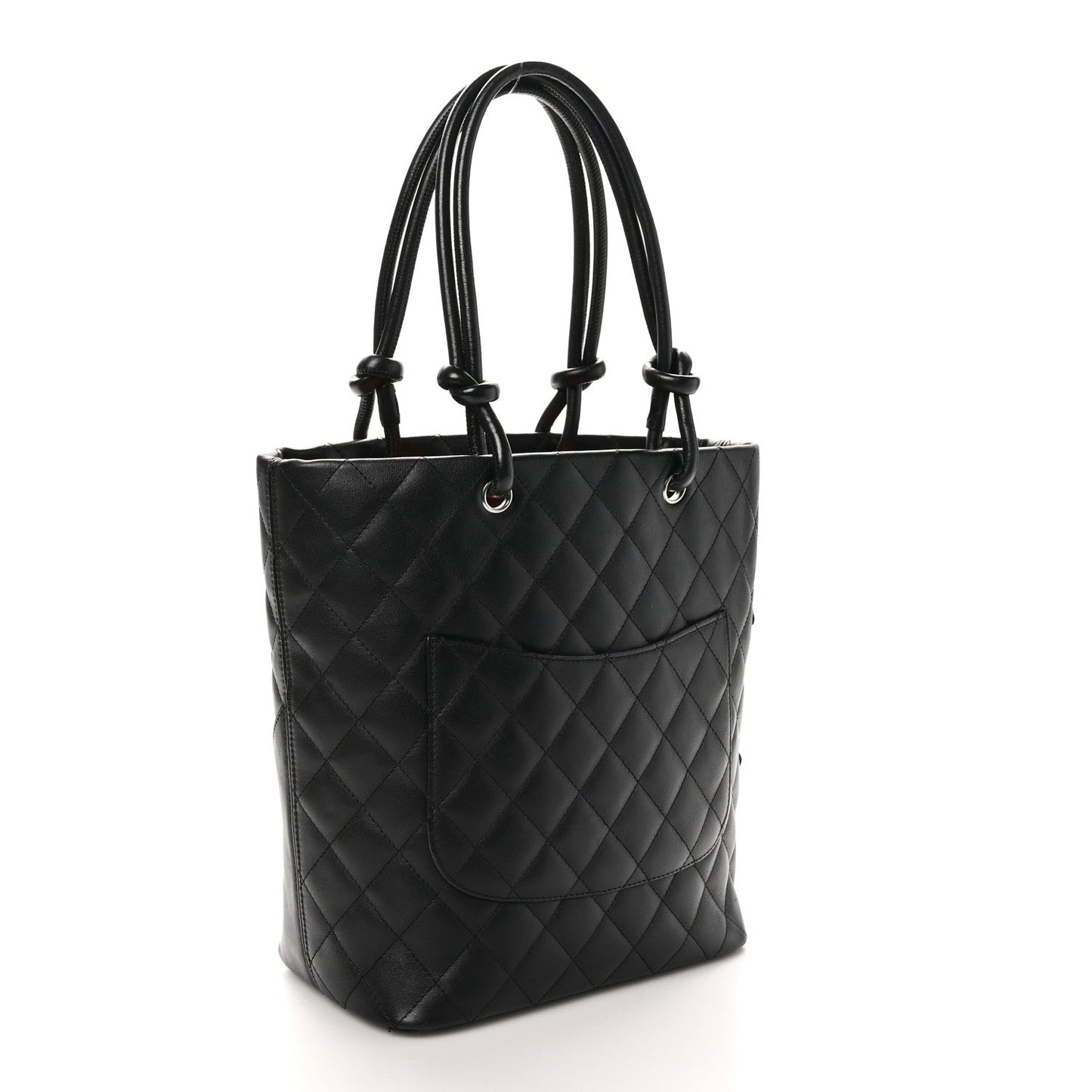 Calfskin Quilted Medium Cambon Tote Black