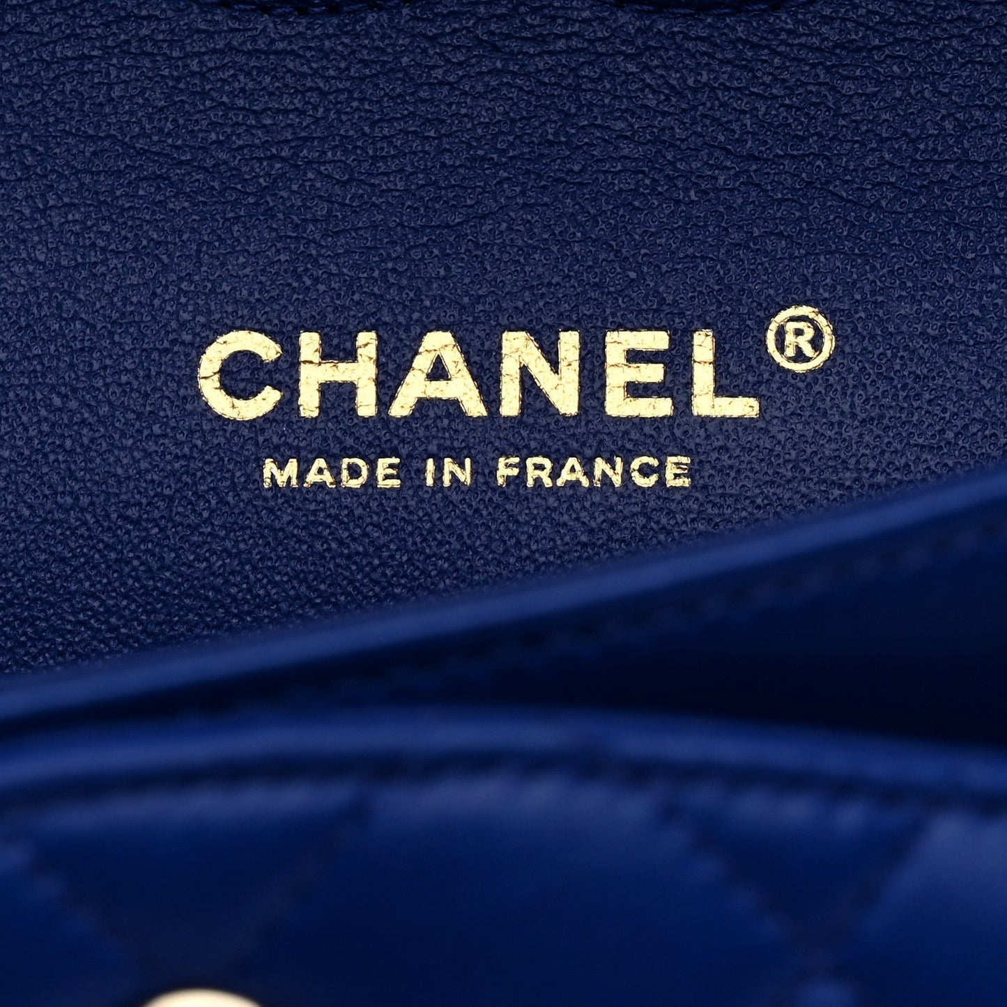 Lambskin Quilted Medium Double Flap Blue