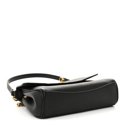 Natural Smooth Calfskin Nano Rodeo Top Handle Handbag Black
