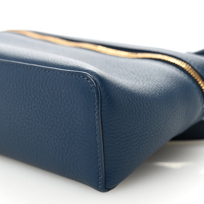 Grained Calfskin L19 Extra Pocket Pouch Navy Blue
