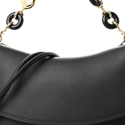 Smooth Calfskin Donut Chain Medium Ola Shoulder Bag Black