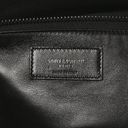Lambskin Wide Puffer Tote Black
