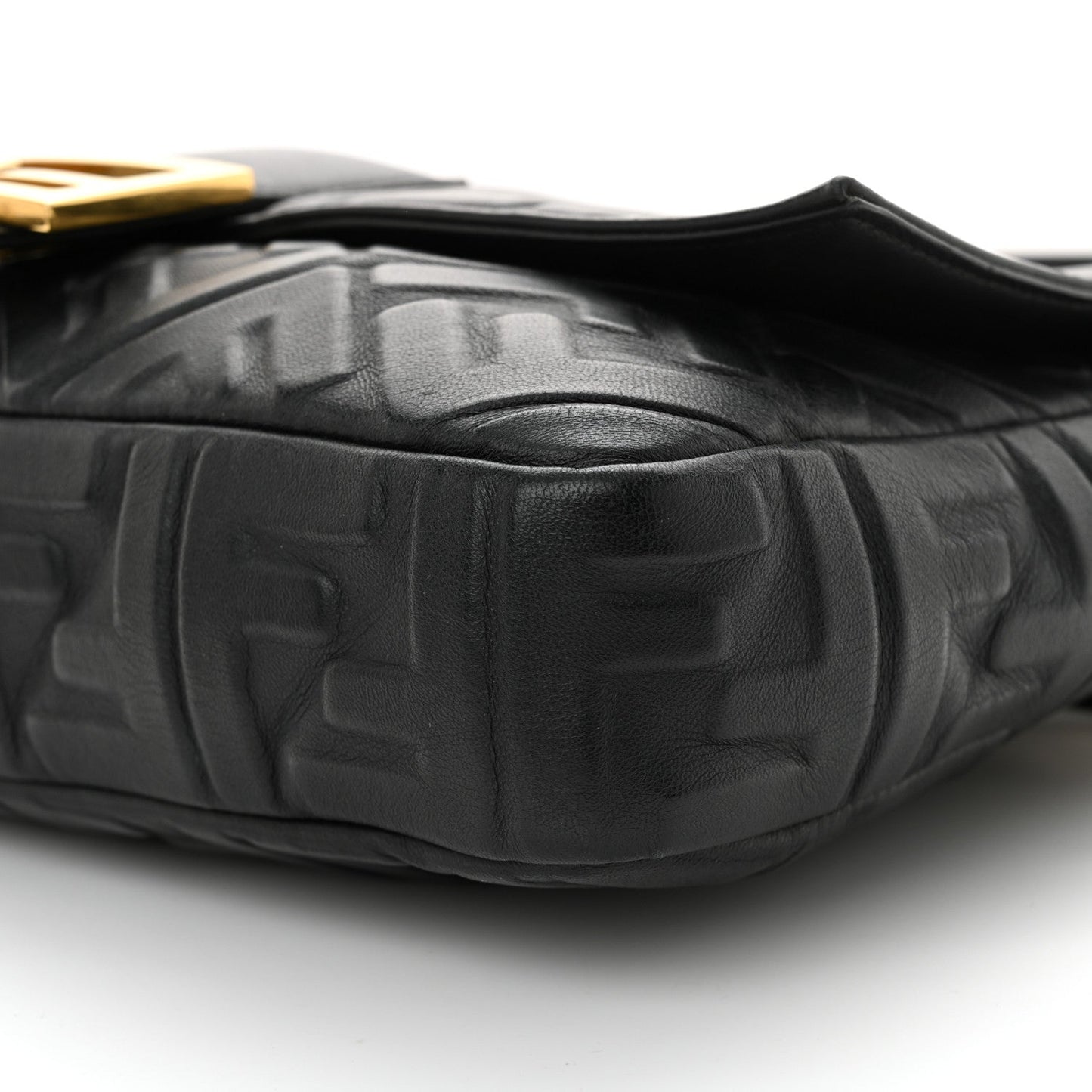 Nappa FF 1974 Embossed Large Baguette Black