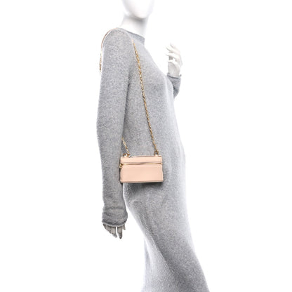Grained Calfskin Extra Pocket Mini Pouch Creamed Honey