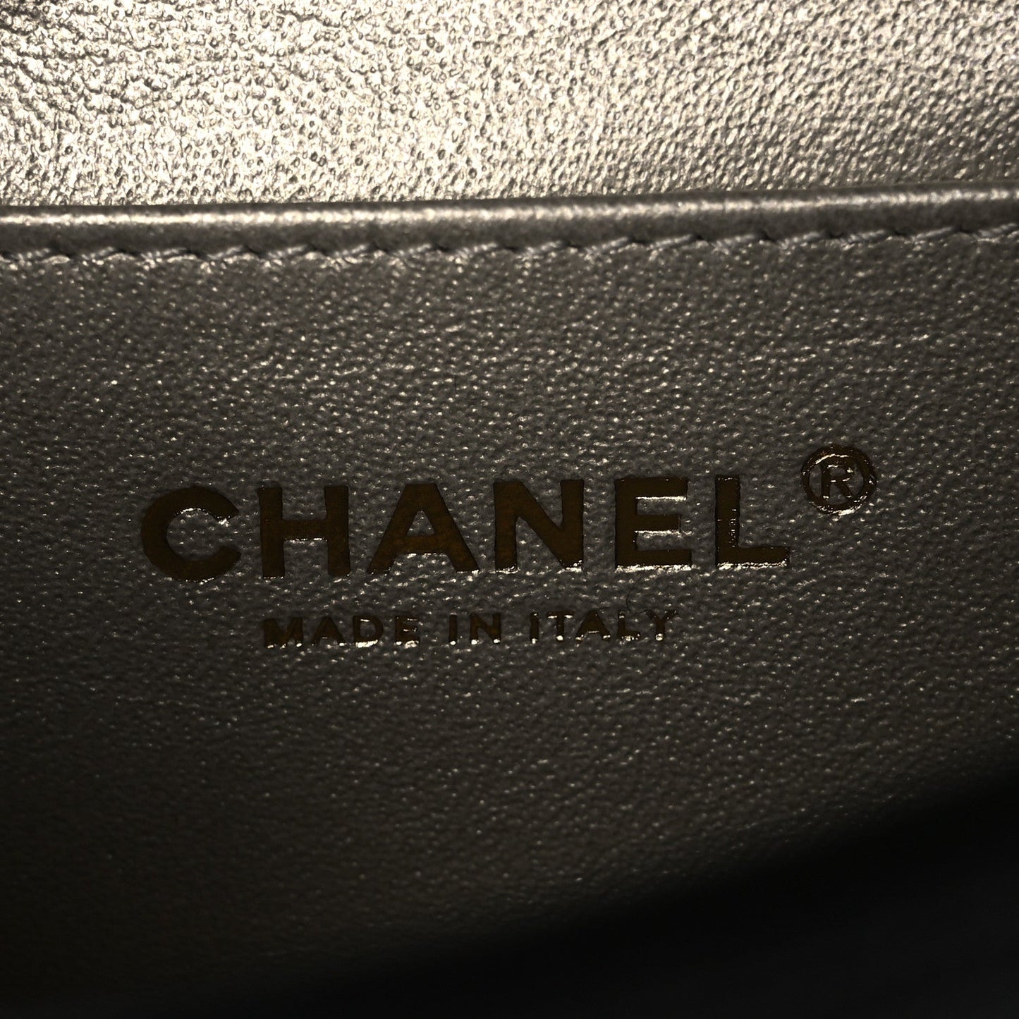 Grained Calfskin Embroidered Captain Gold Belt Bag Black