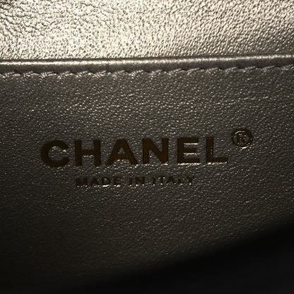 Grained Calfskin Embroidered Captain Gold Belt Bag Black