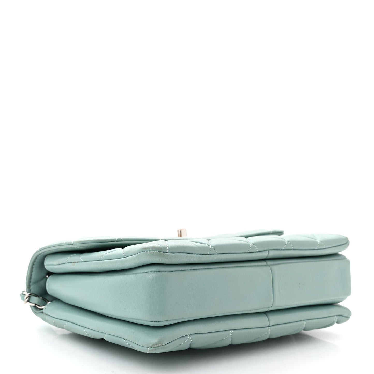 Lambskin Quilted Small Trendy CC Flap Dual Handle Bag Light Blue