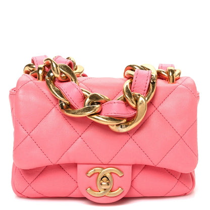 Lambskin Quilted Mini Funky Town Flap Pink