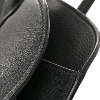Soft Grain Calfskin Large Tote Bag Black