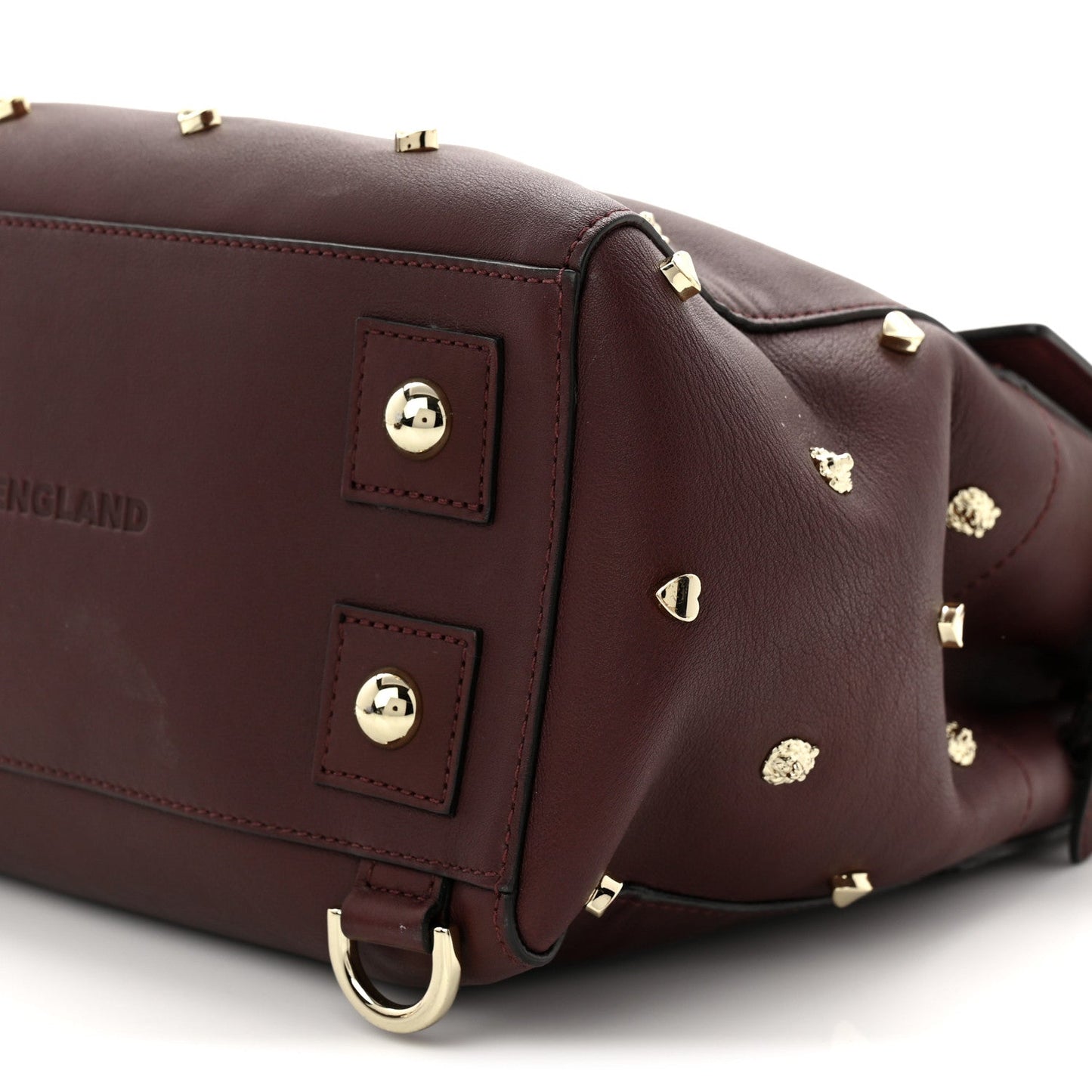 Calfskin Studded Medium Cara Delevingne Convertible Satchel Oxblood