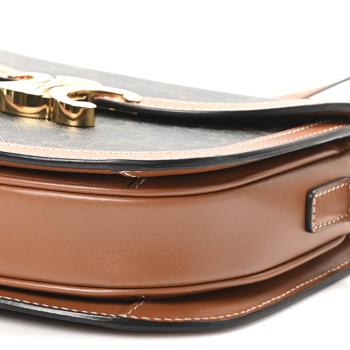 Canvas Calfskin Triomphe Teen Besace Tan