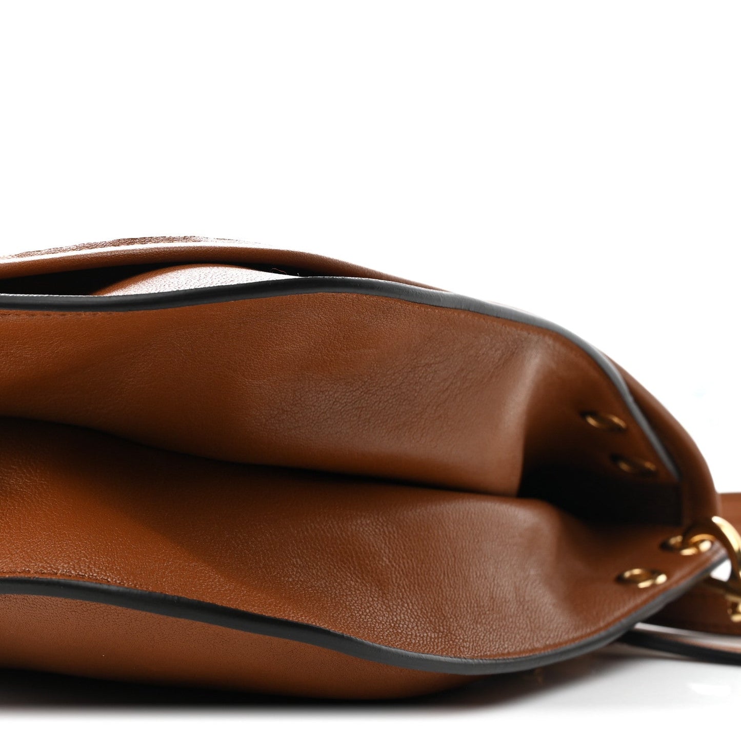 Shiny Lambskin Soft Triomphe Besace Bag Soft Tan