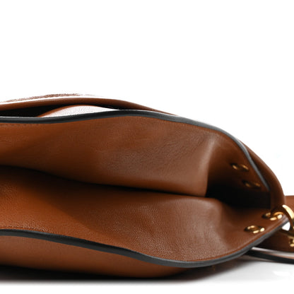 Shiny Lambskin Soft Triomphe Besace Bag Soft Tan