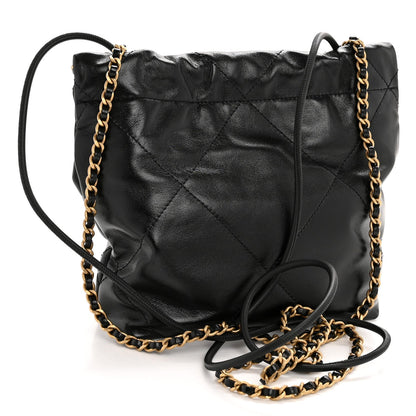 Shiny Calfskin Quilted Mini Chanel 22 Black