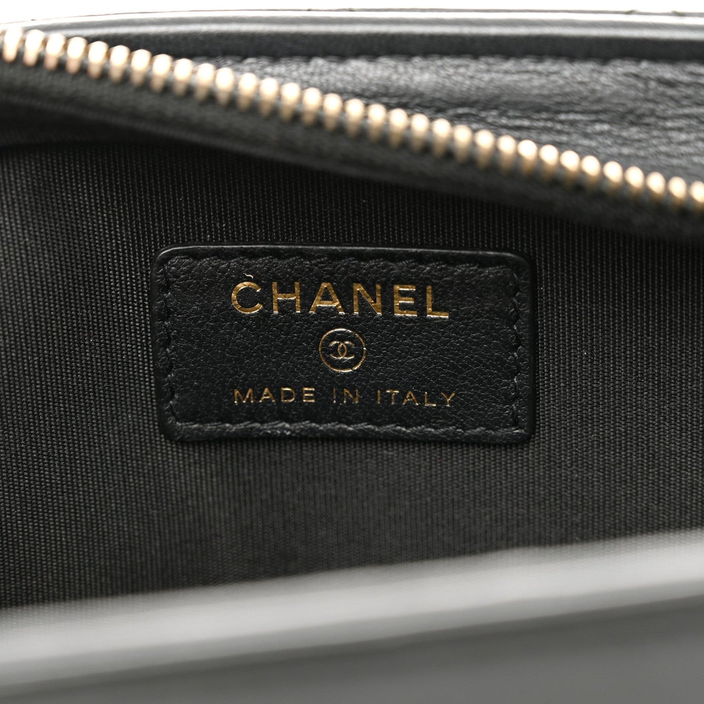 Lambskin Quilted Square Front Pocket Clutch With Chain Black