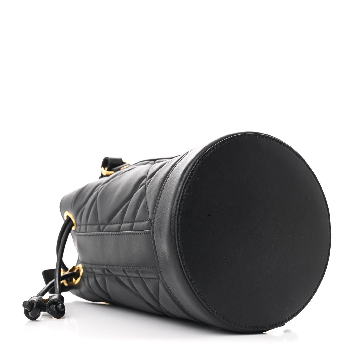 Calfskin Macrocannage Cannage Small Drawstring Backpack Black