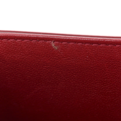 Patent Calfskin Small Camellia Flap Red