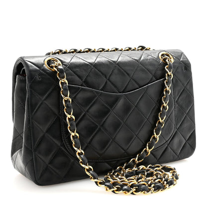 Lambskin Quilted Small Double Flap Black