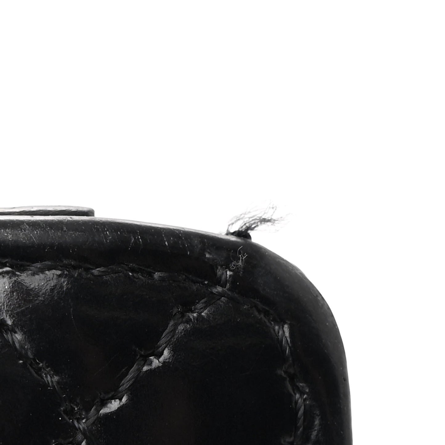 Patent Calfskin Quilted Mini Square Flap Black