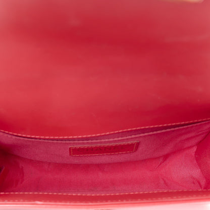 Patent Calfskin Quilted Small Boy Flap Pink