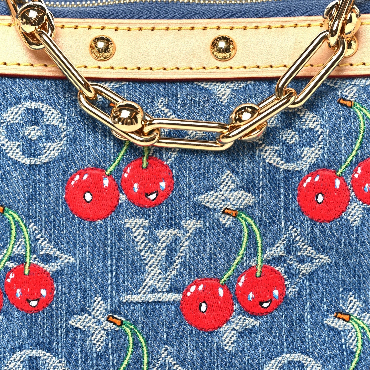 LV X TM Monogram Denim Cerises Pochette Accessories Blue