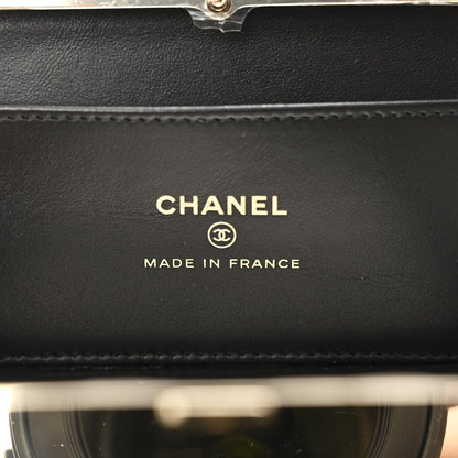 Patent Calfskin Boy Minaudiere Black