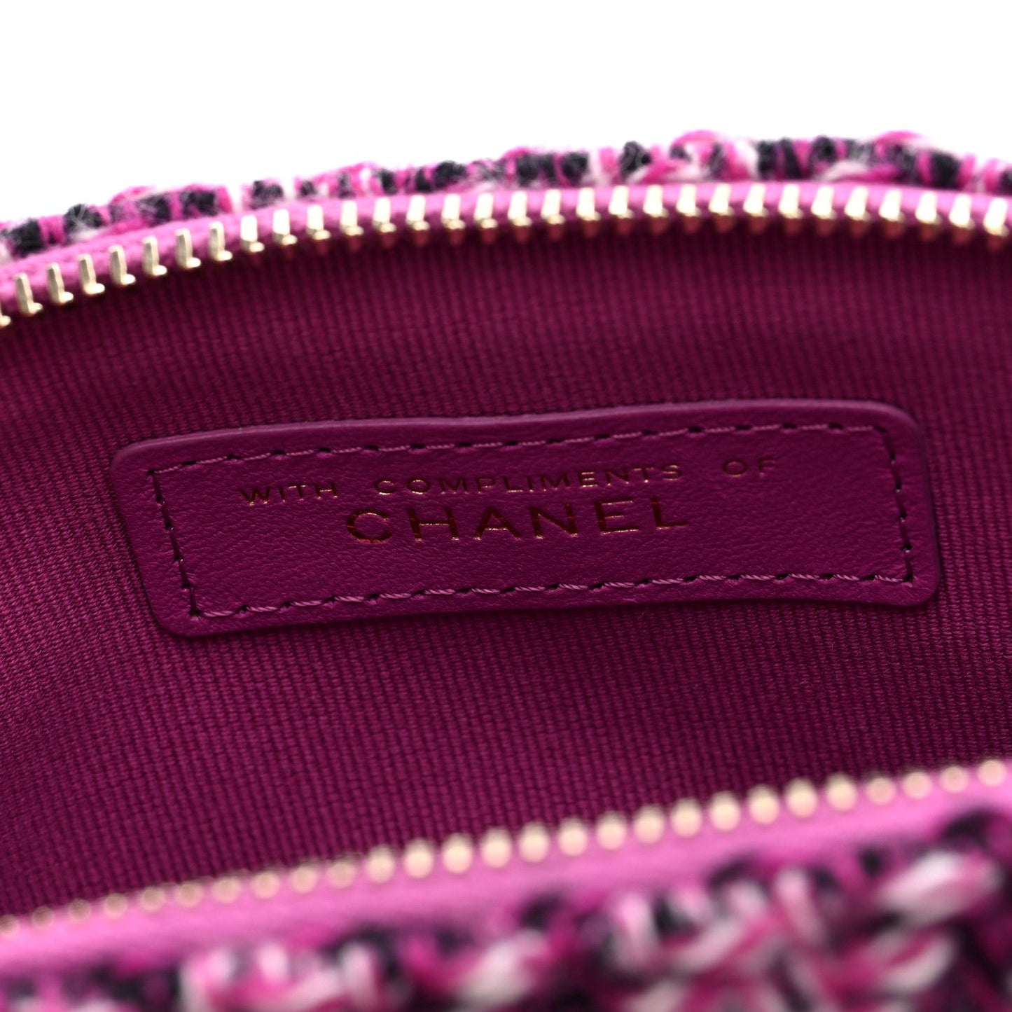 Tweed Quilted Mini Clutch With Chain Purple